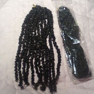 NWT! Elegant Curly Black Hair Extensions-2 Packs